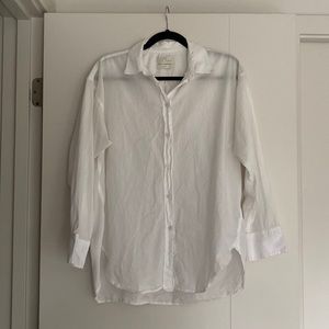 J-crew relaxed sheer white button down